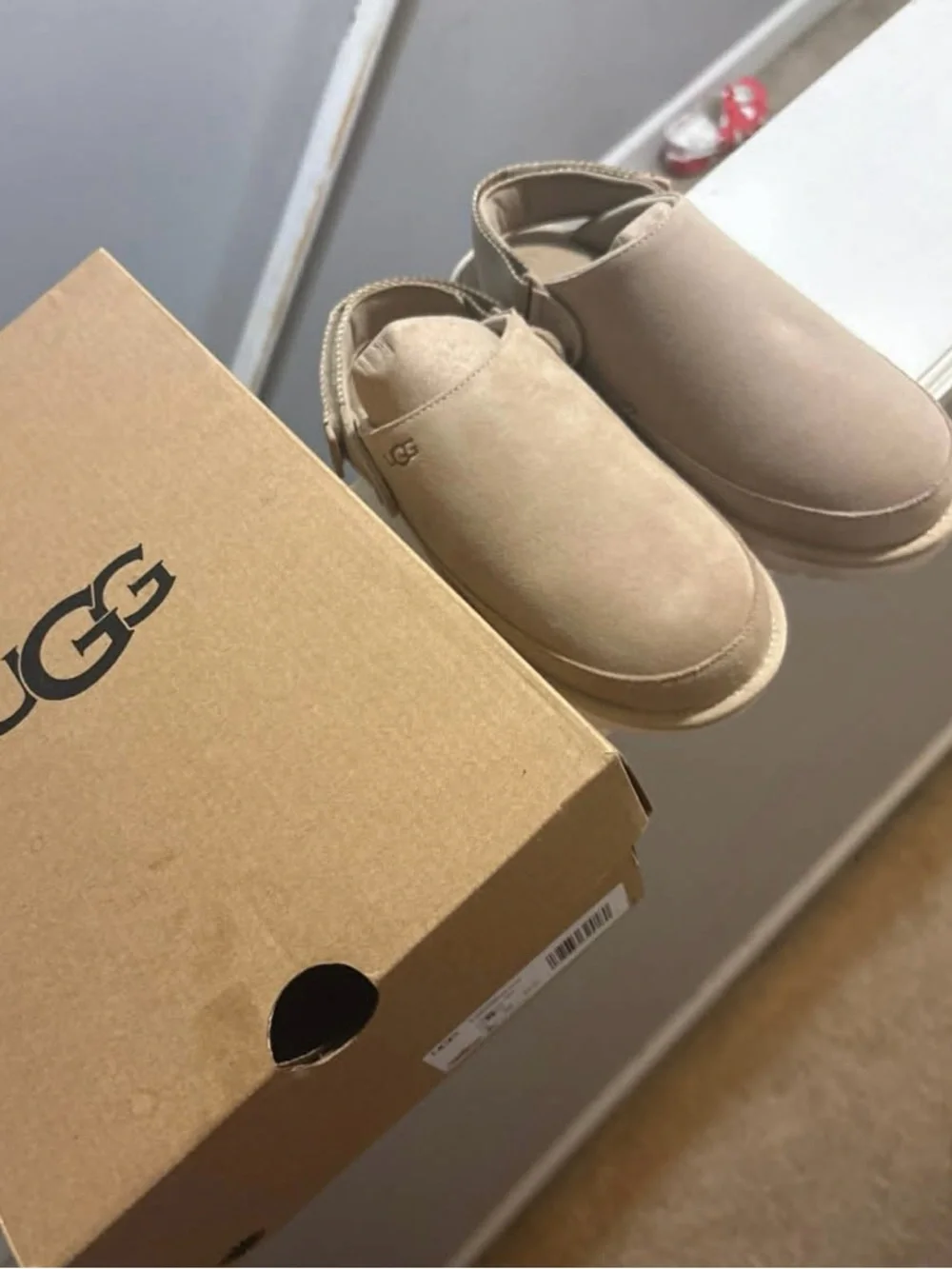 UGG Kids Beige Slip-On Slippers